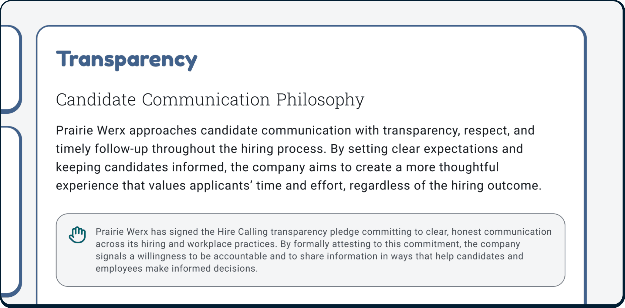 Prairie Werx verified transparency card